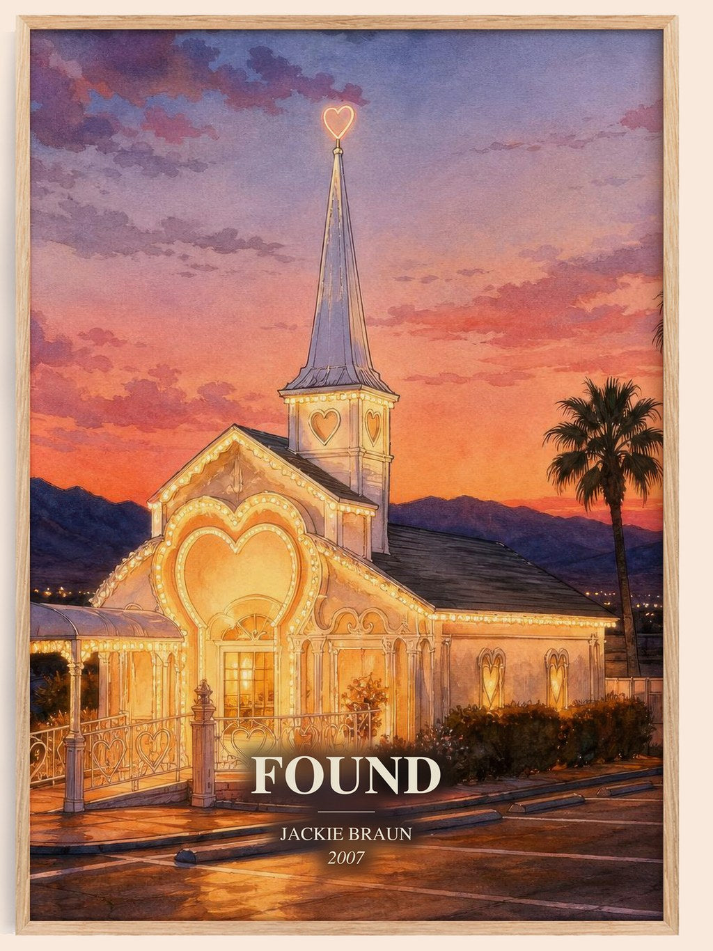 Found watercolour book poster by Jackie Braun – framed literary art print