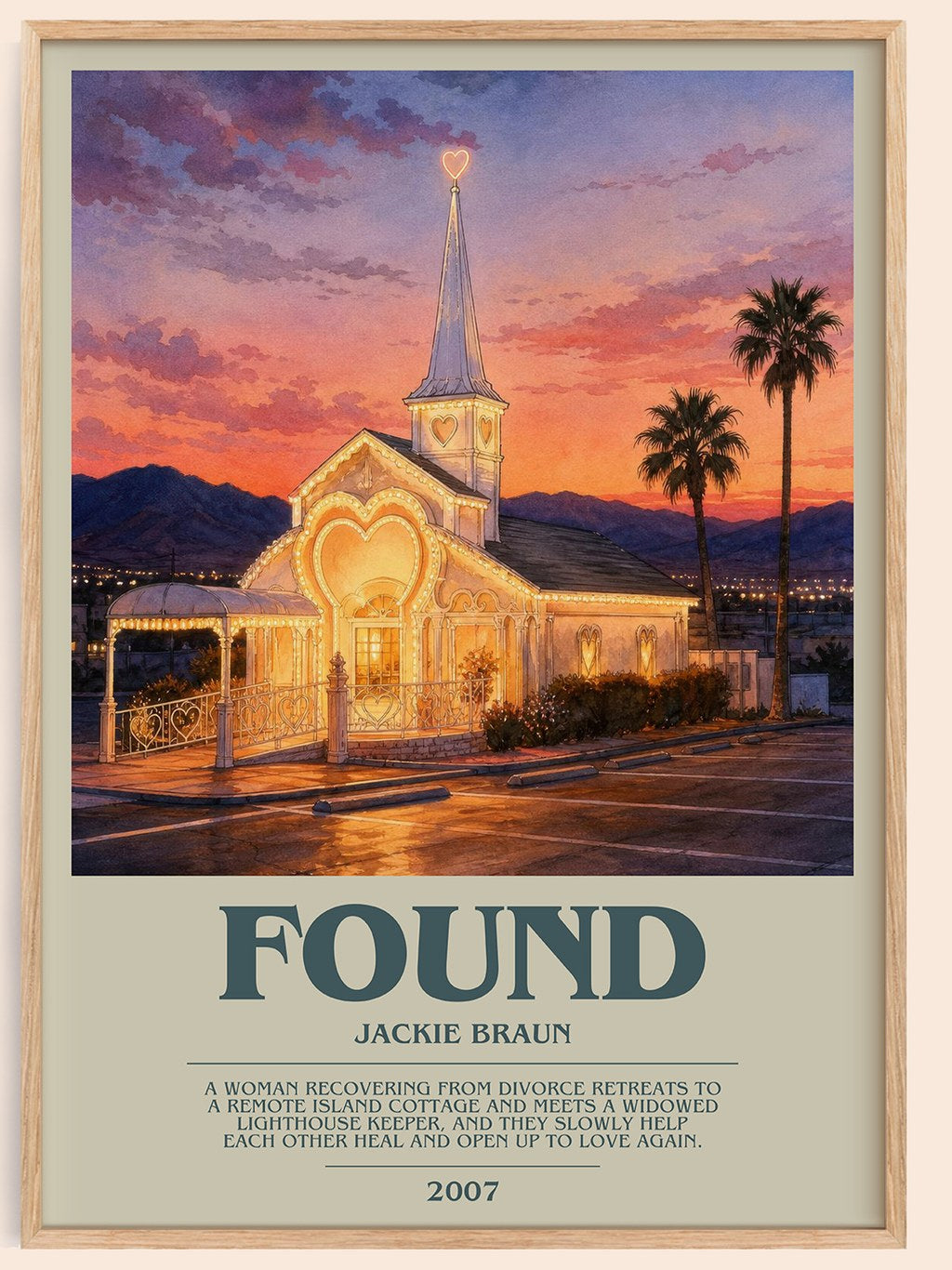 Found bookish book poster by Jackie Braun – framed literary art print