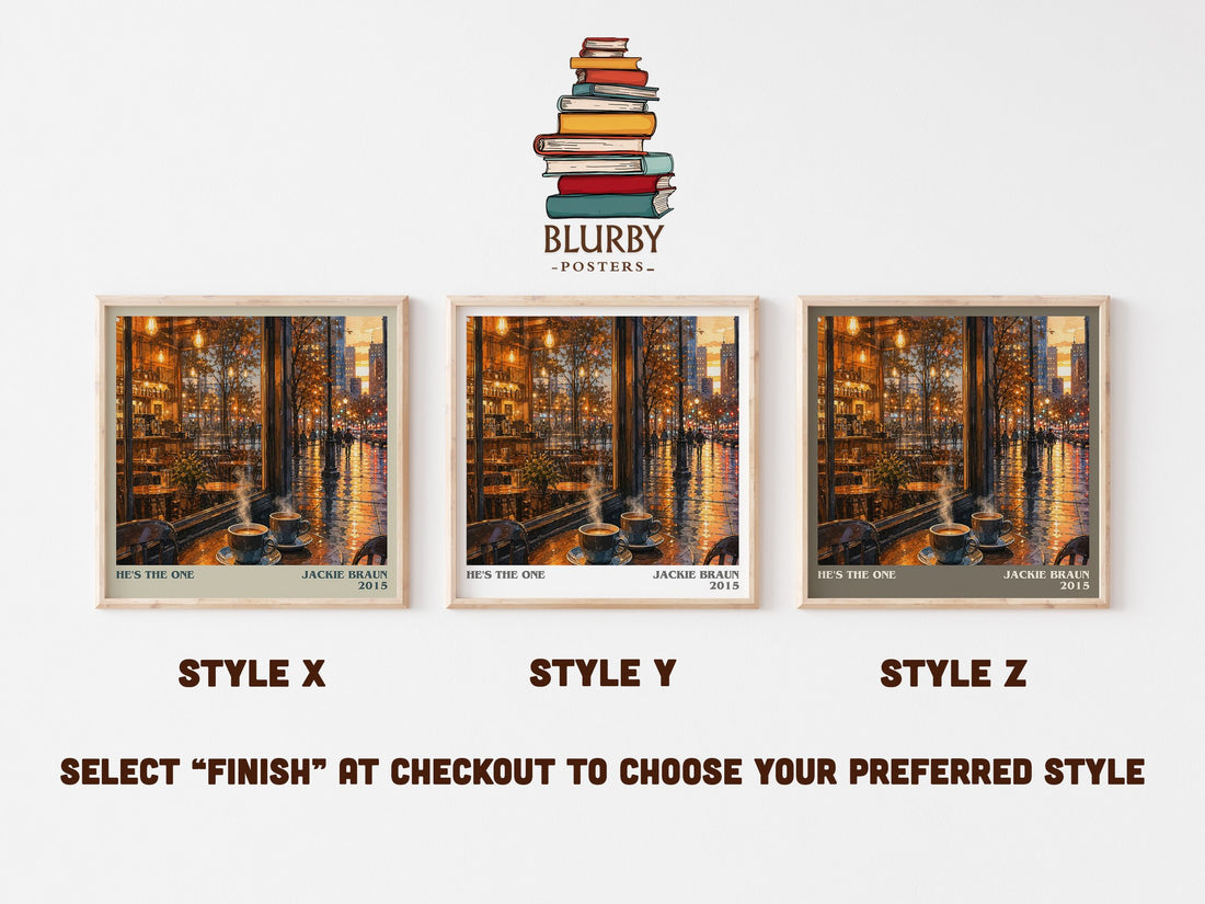 He's the One literary print in frame leaning in hallway – romance wall art (mockup)