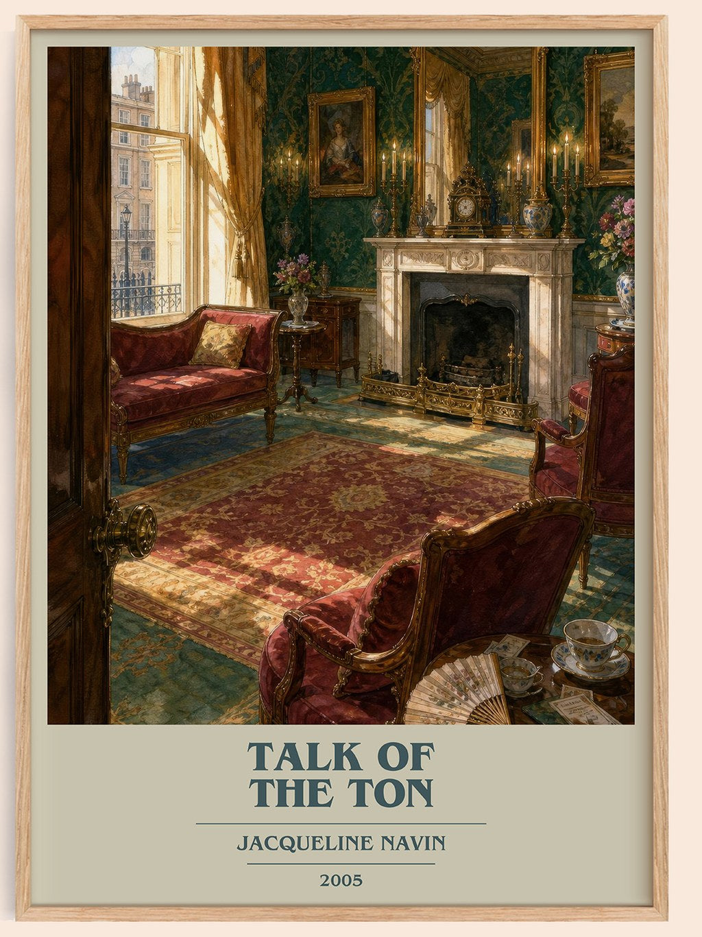 Talk of the Ton book cover book poster by Jacqueline Navin – framed literary art print