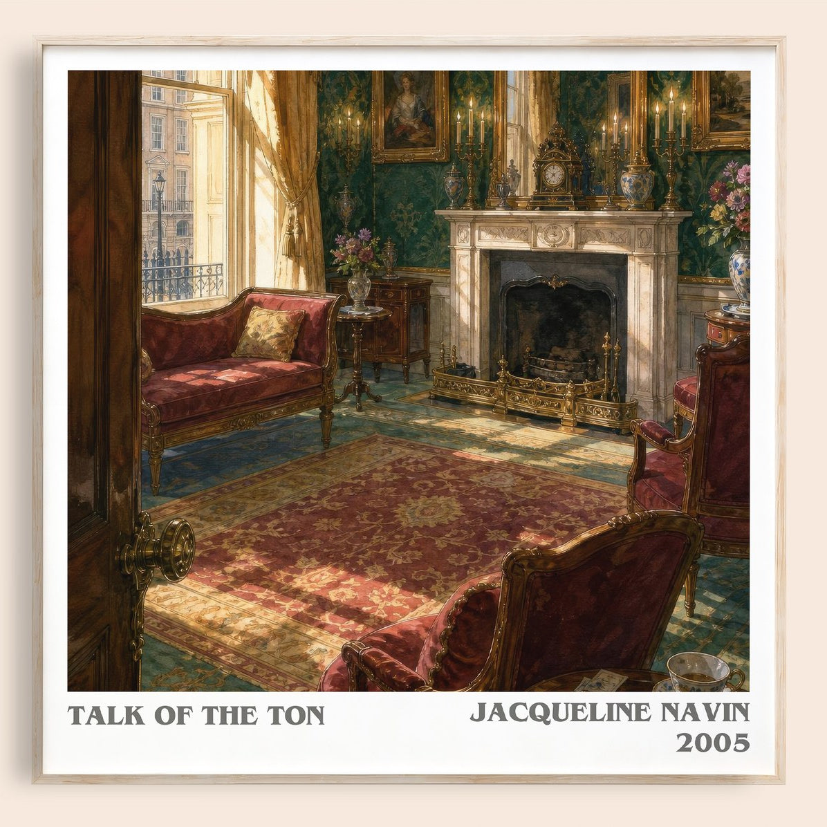 Talk of the Ton literary book poster by Jacqueline Navin – framed literary art print