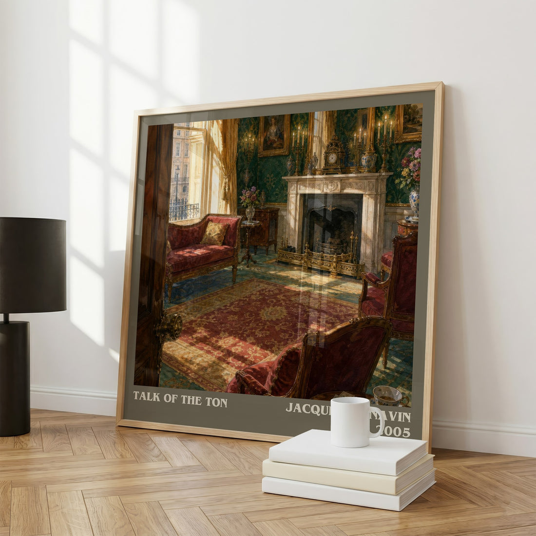 Talk of the Ton literary print framed by window – literary home decor