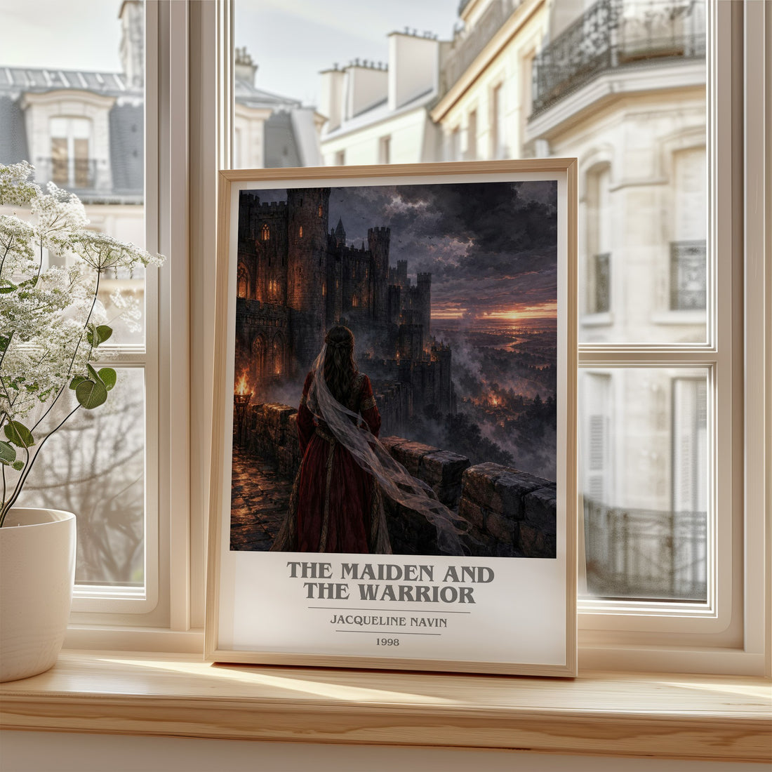 The Maiden and the Warrior book cover poster colour and style options – Jacqueline Navin book art