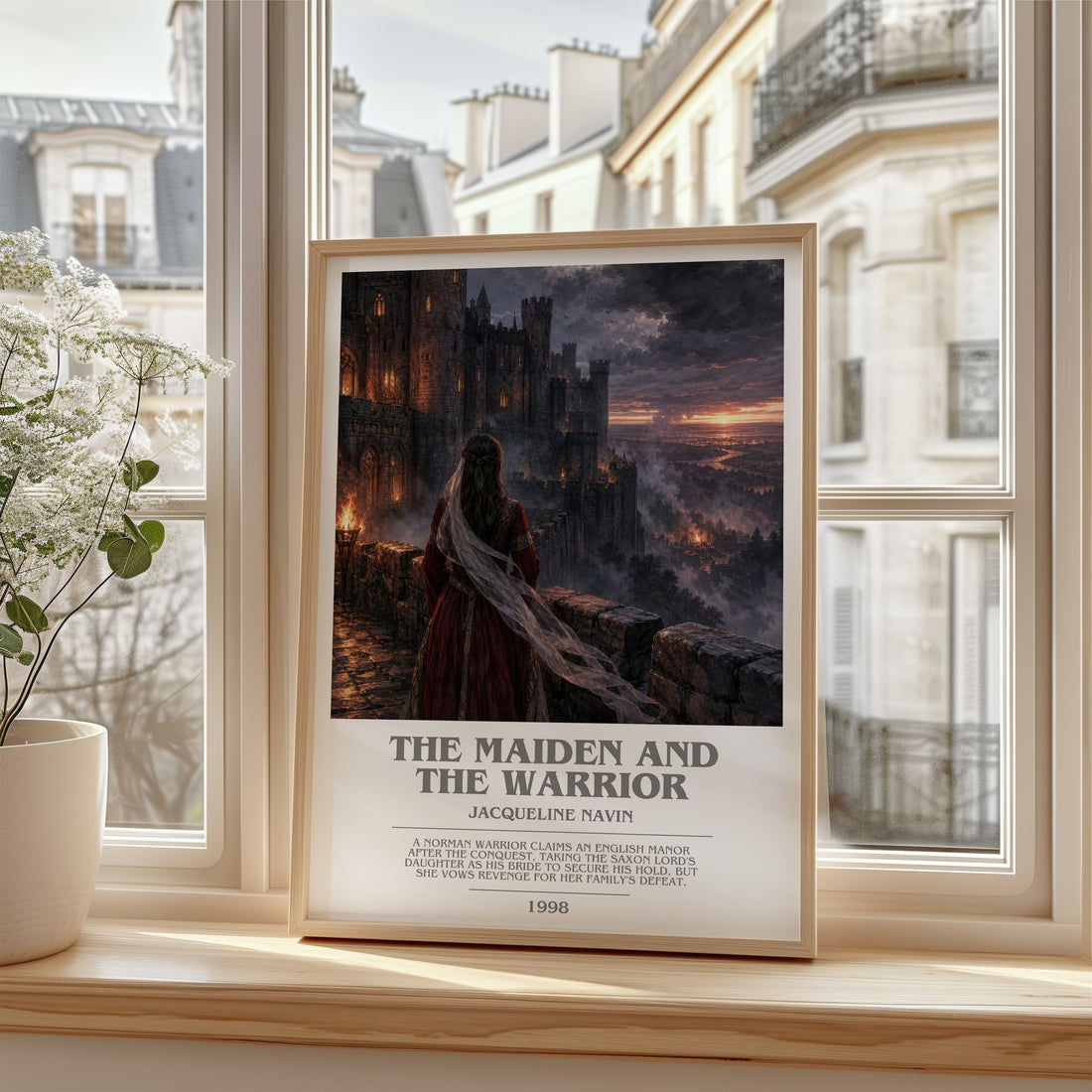 The Maiden and the Warrior bookish poster colour and style options – Jacqueline Navin book art