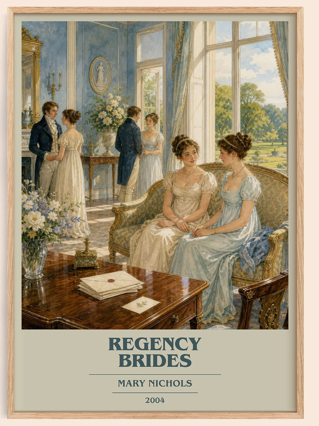 Regency Brides book cover book poster by Mary Nichols – framed literary art print