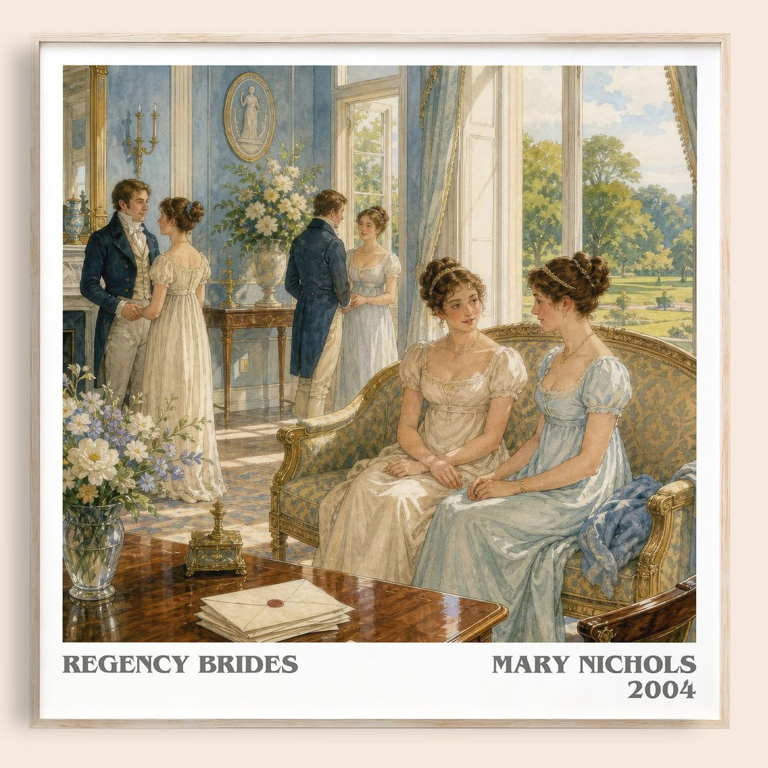 Regency Brides literary book poster by Mary Nichols – framed literary art print