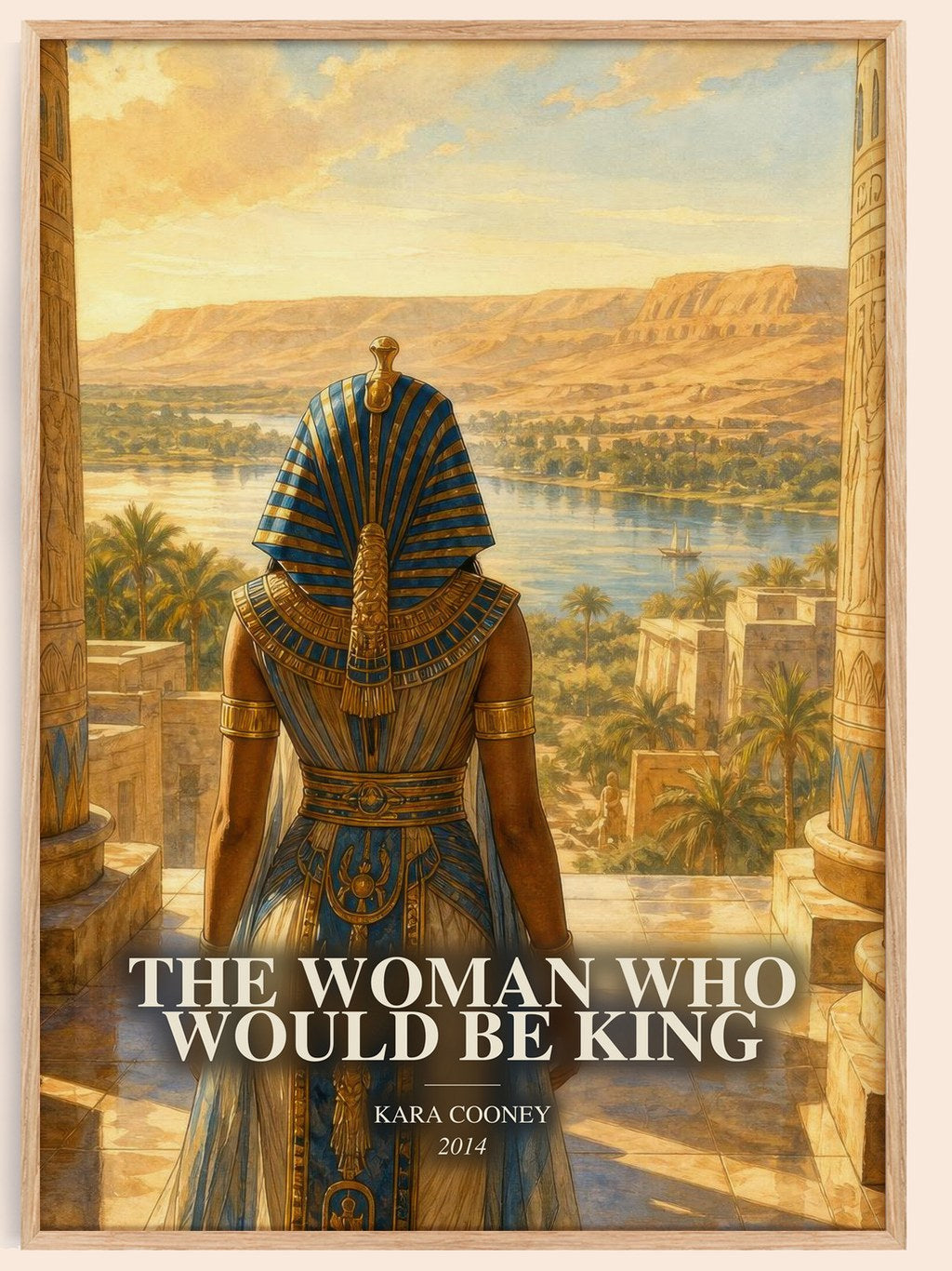 The Woman Who Would Be King watercolour book poster by Kara Cooney – framed literary art print