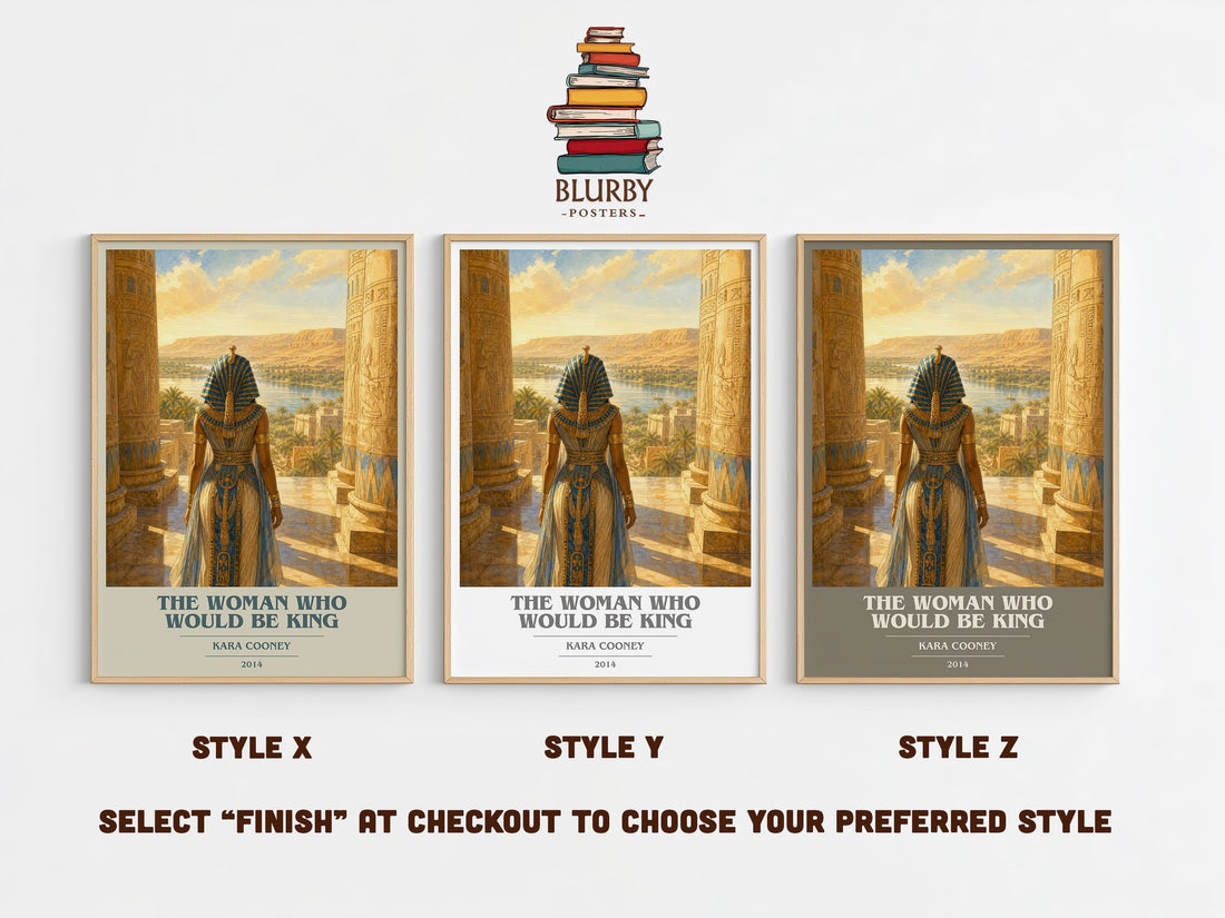 The Woman Who Would Be King book cover print in frame leaning in hallway – non fiction wall art (mockup)