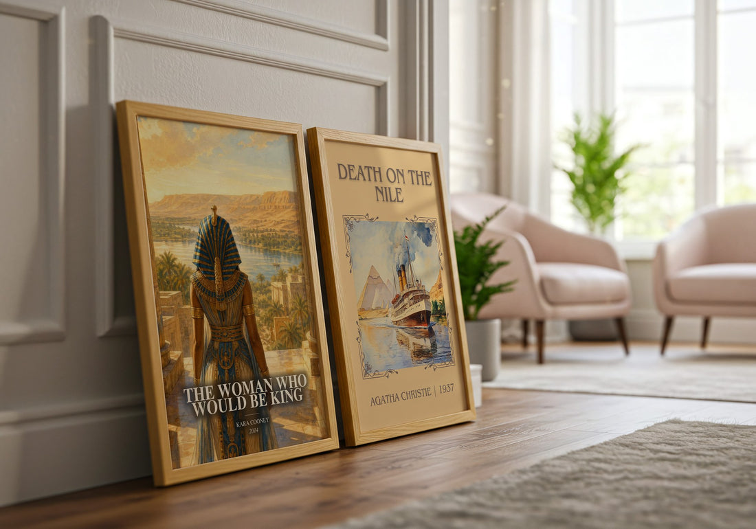 The Woman Who Would Be King watercolour print framed by window – literary home decor