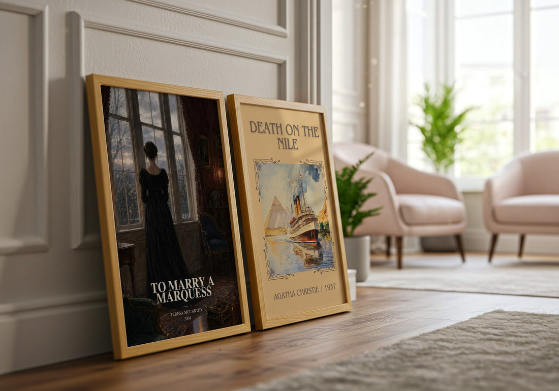 To Marry a Marquess watercolour print framed by window – literary home decor