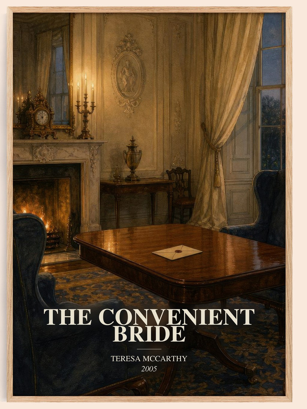 The Convenient Bride watercolour book poster by Teresa McCarthy – framed literary art print