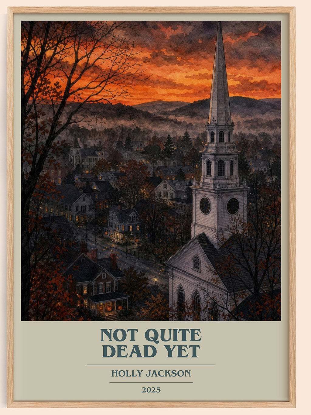 Not Quite Dead Yet book cover book poster by Holly Jackson – framed literary art print