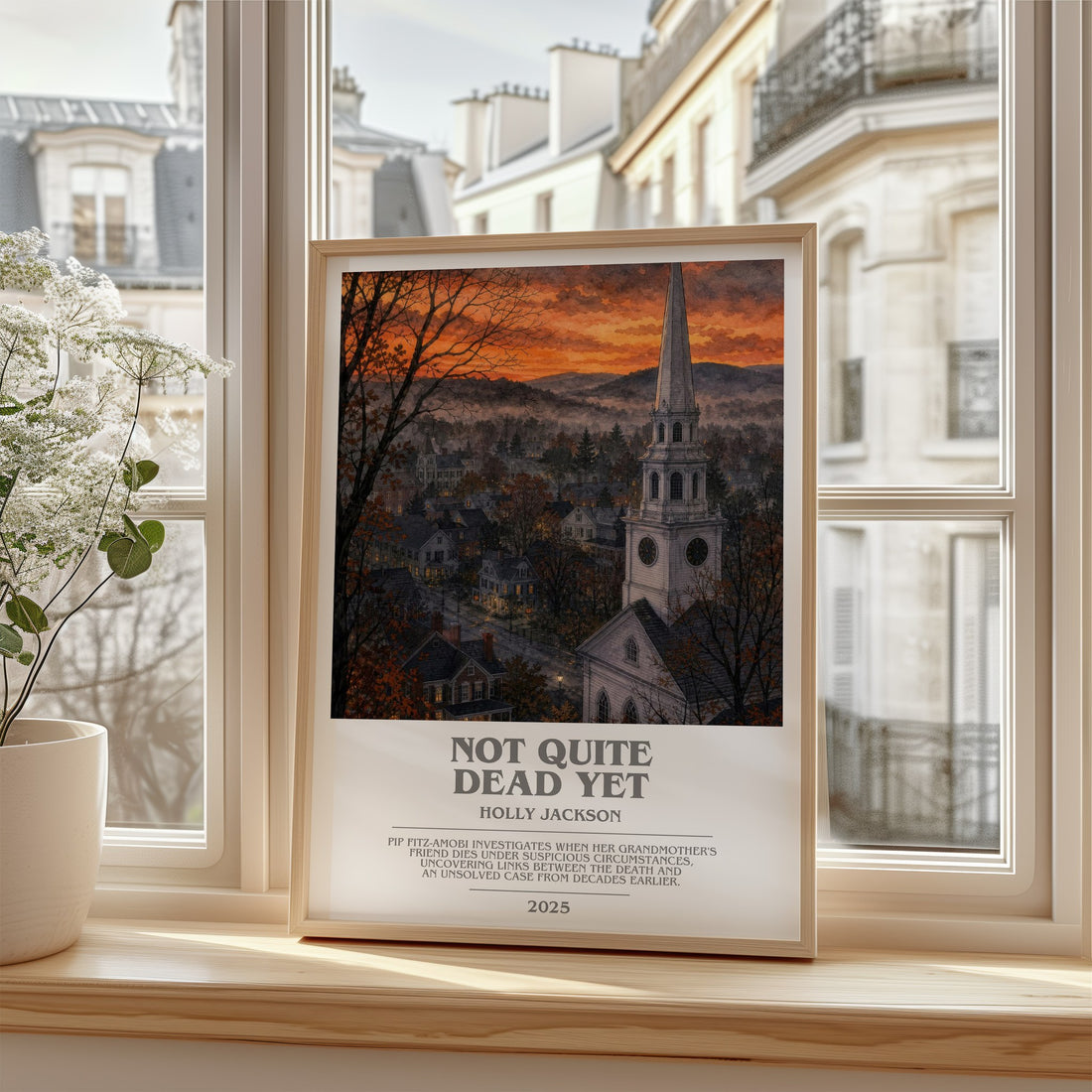 Not Quite Dead Yet bookish poster colour and style options – Holly Jackson book art