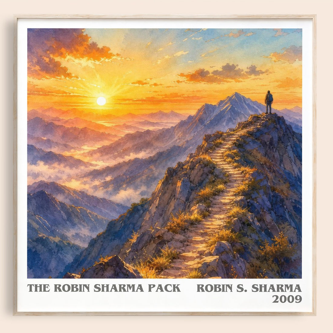 The Robin Sharma pack literary book poster by Robin S. Sharma – framed literary art print