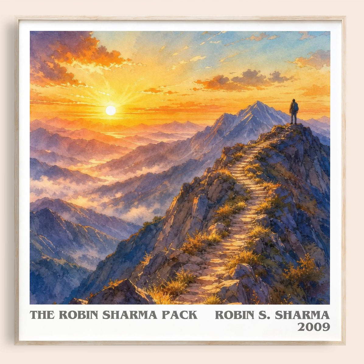 The Robin Sharma pack literary book poster by Robin S. Sharma – framed literary art print