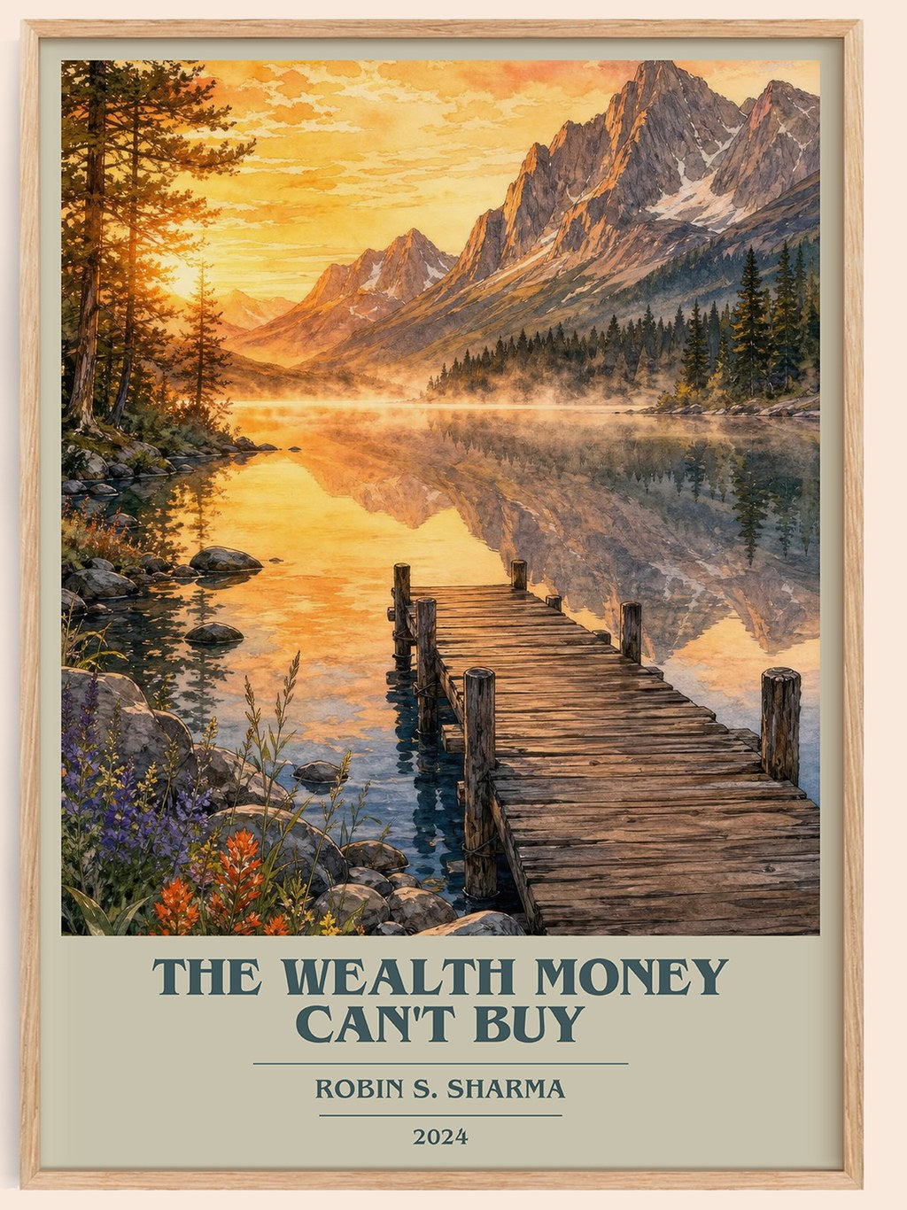 The Wealth Money Can't Buy book cover book poster by Robin S. Sharma – framed literary art print