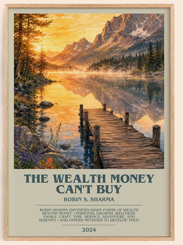The Wealth Money Can't Buy bookish book poster by Robin S. Sharma – framed literary art print