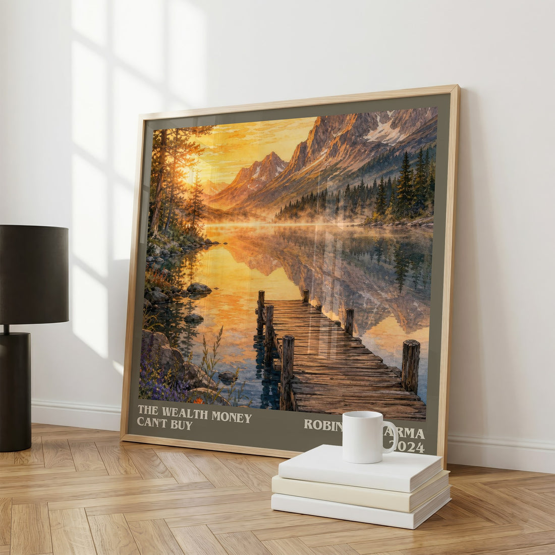 The Wealth Money Can't Buy literary print framed by window – literary home decor
