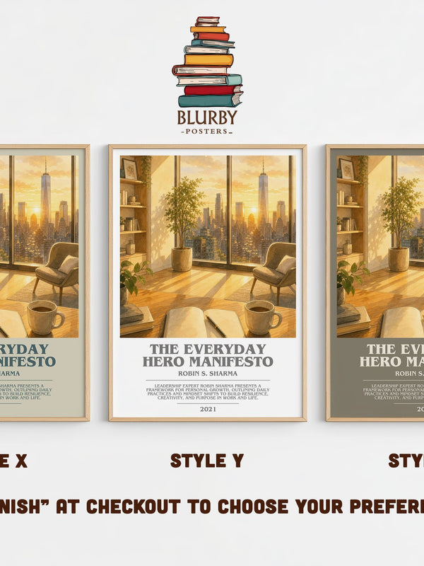 The Everyday Hero Manifesto bookish print in frame leaning in hallway – non fiction wall art