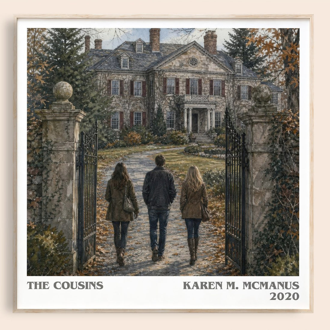The Cousins literary book poster by Karen M. McManus – framed literary art print