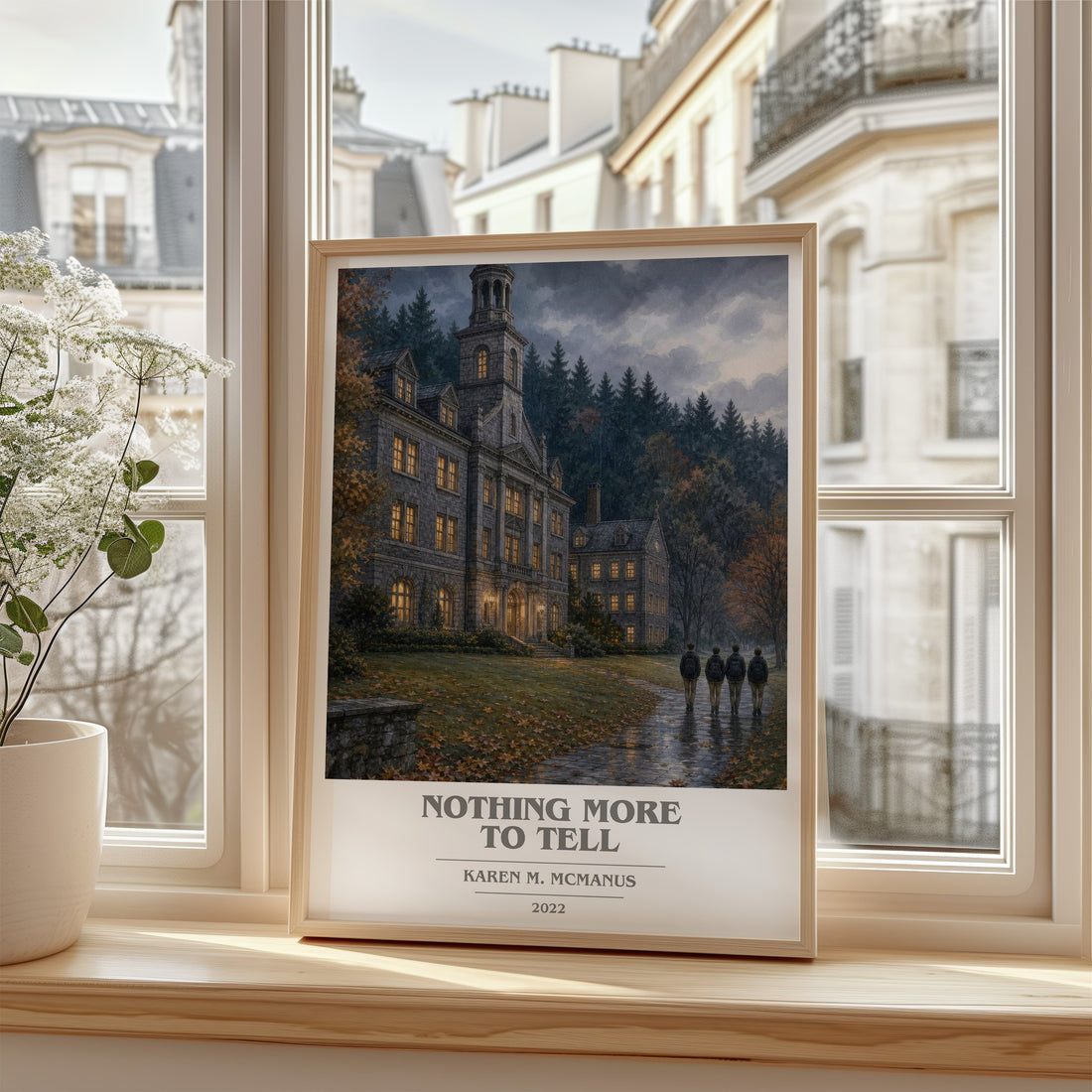 Nothing More to Tell book cover poster colour and style options – Karen M. McManus book art