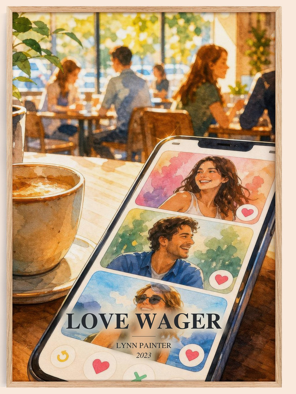Love Wager watercolour book poster by Lynn Painter – framed literary art print