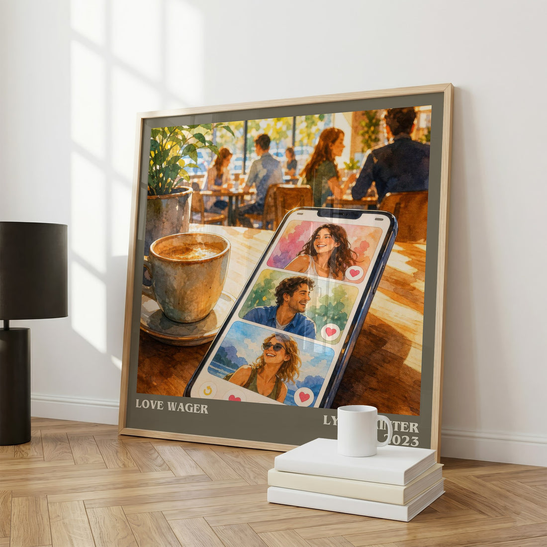Love Wager literary print framed by window – literary home decor