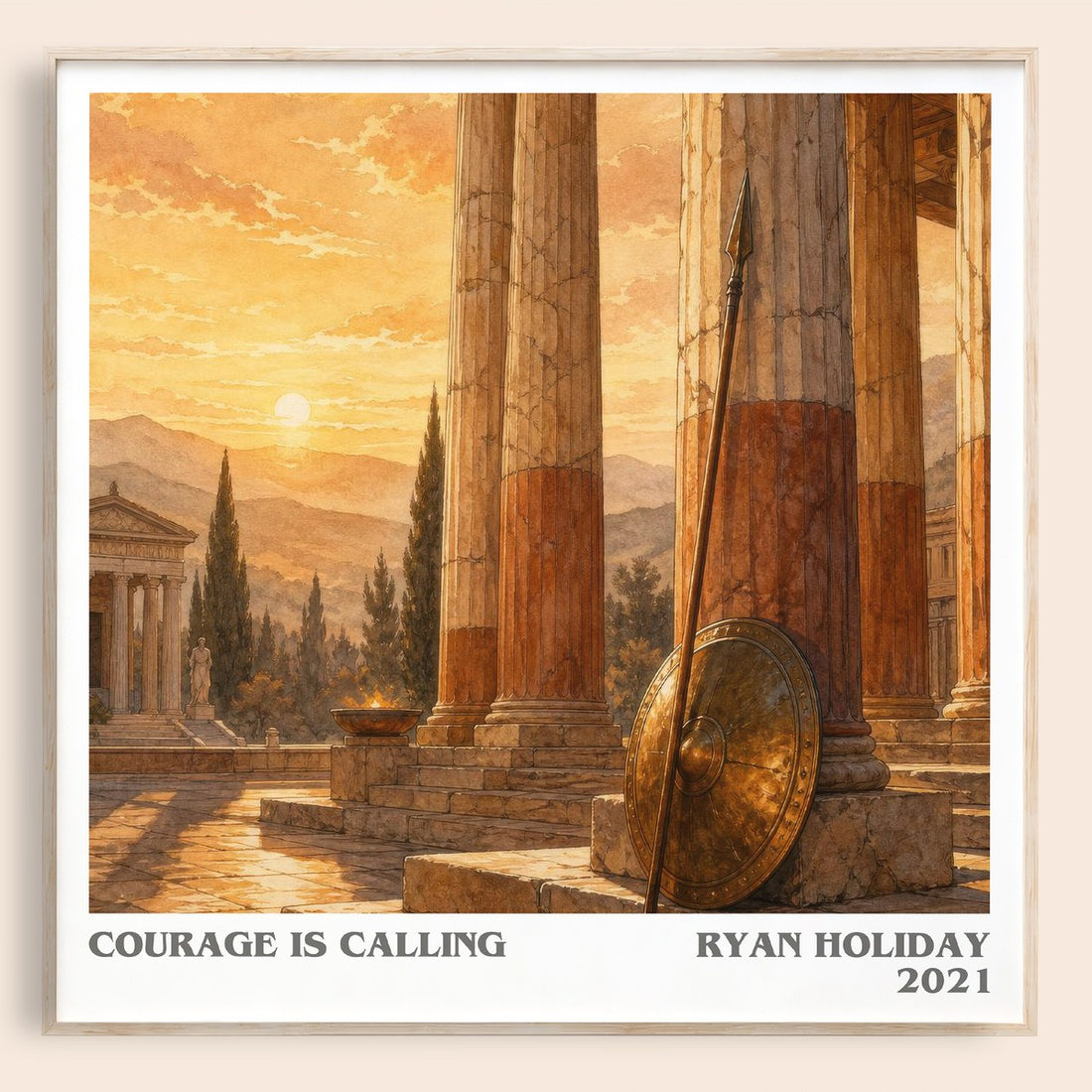 Courage Is Calling literary book poster by Ryan Holiday – framed literary art print