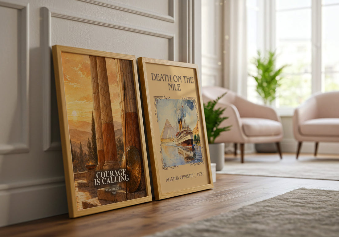 Courage Is Calling watercolour print framed by window – literary home decor