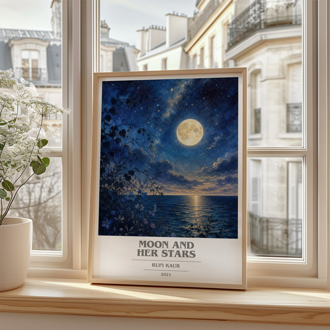 Moon and Her Stars book cover poster colour and style options – Rupi Kaur book art
