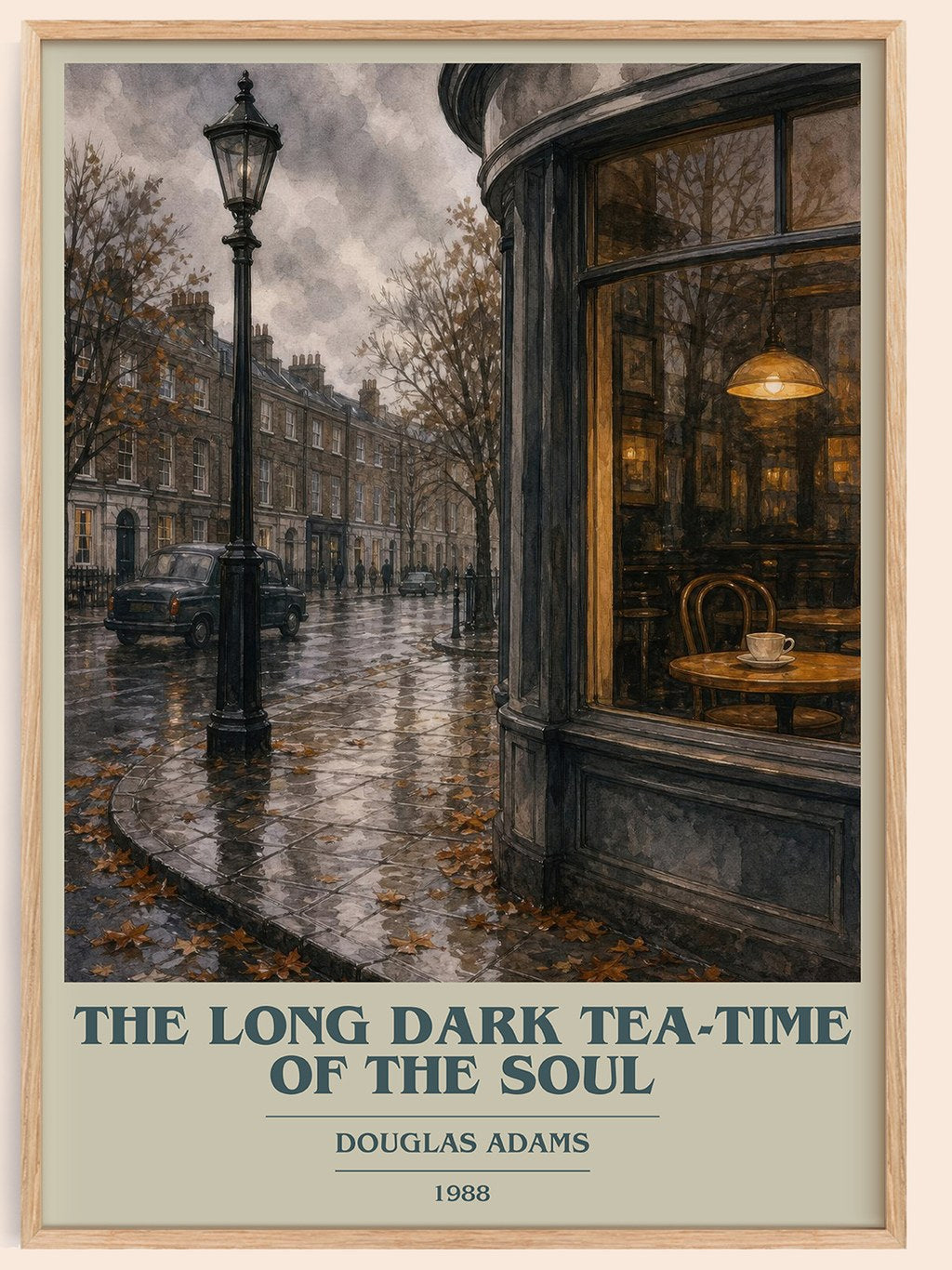 The Long Dark Tea-Time of the Soul book cover book poster by Douglas Adams – framed literary art print
