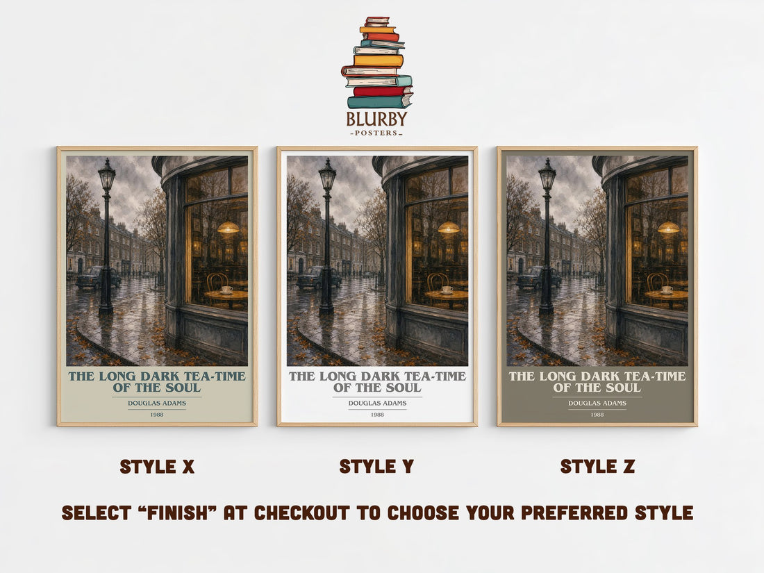 The Long Dark Tea-Time of the Soul book cover print in frame leaning in hallway – fantasy wall art (mockup)