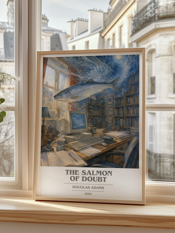 The Salmon of Doubt book cover poster colour and style options – Douglas Adams book art