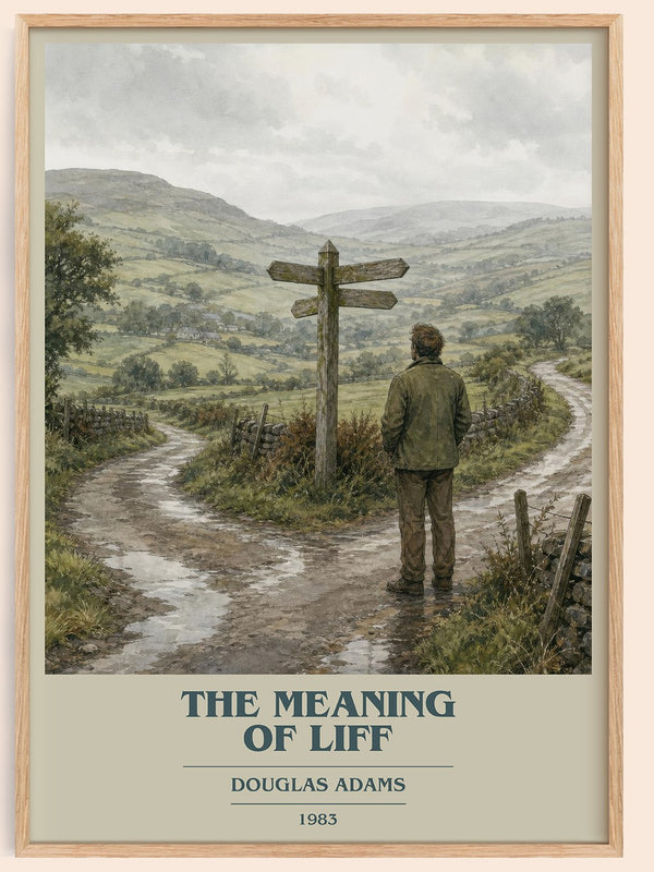 The meaning of Liff book cover book poster by Douglas Adams – framed literary art print