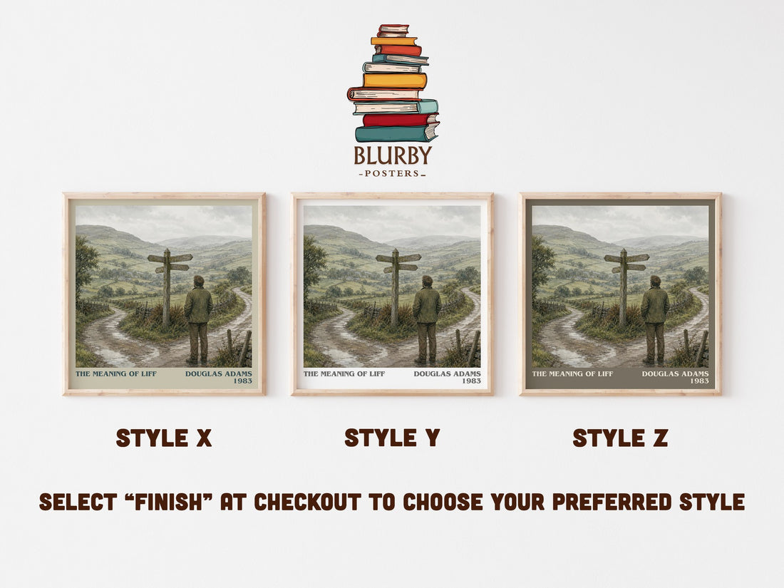 The meaning of Liff literary print in frame leaning in hallway – non fiction wall art (mockup)