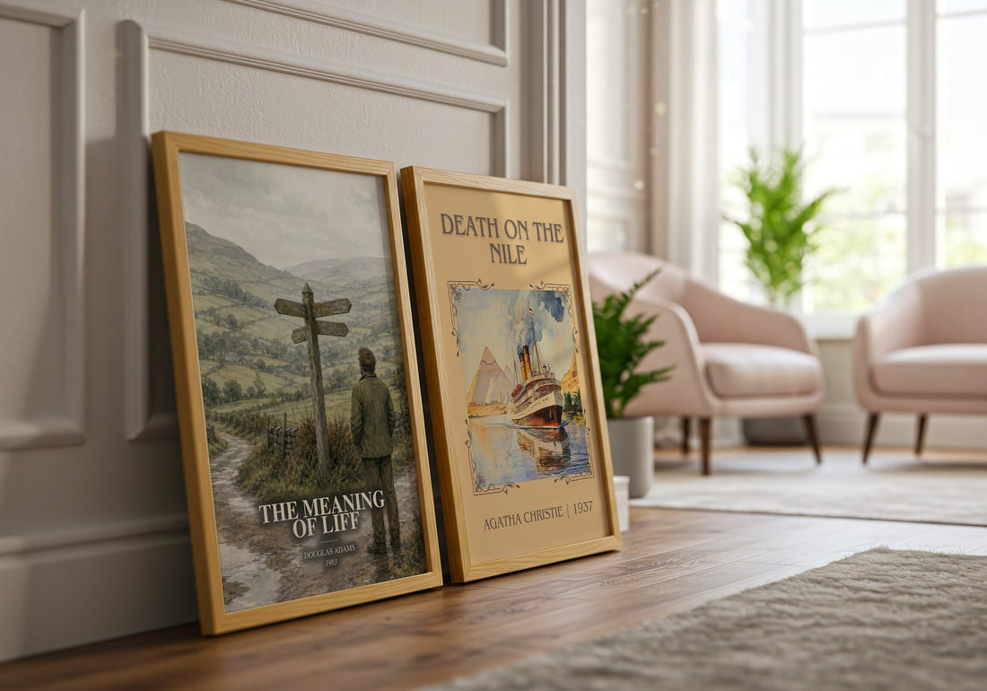The meaning of Liff watercolour print framed by window – literary home decor