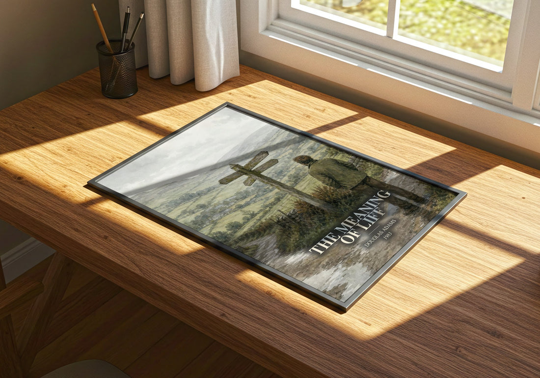 The meaning of Liff watercolour book poster framed on wall – non fiction wall art