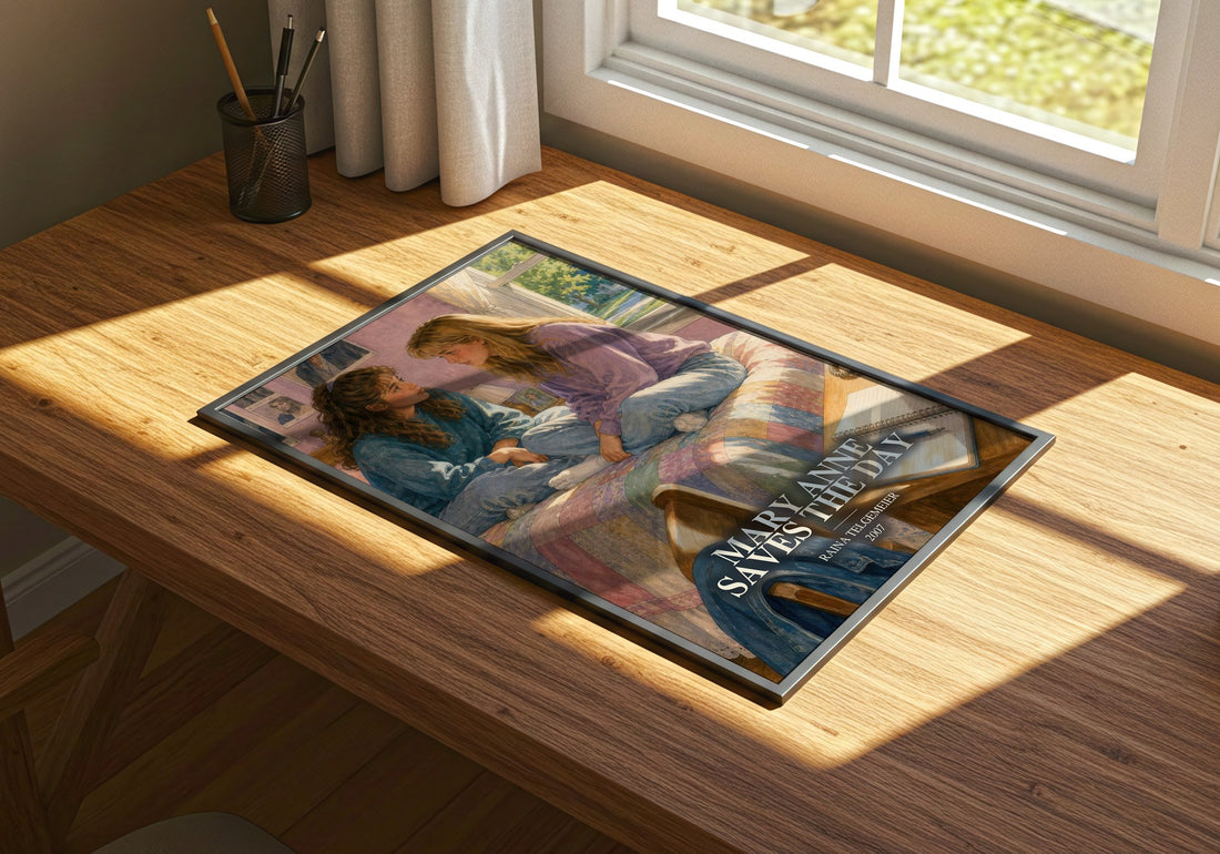 Mary Anne Saves the Day watercolour book poster framed on wall – childrens wall art