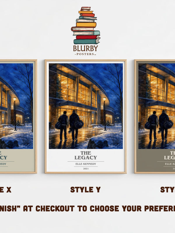 The Legacy book cover print in frame leaning in hallway – romance wall art