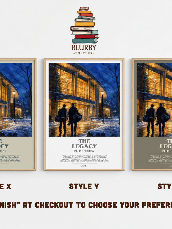 The Legacy bookish print in frame leaning in hallway – romance wall art