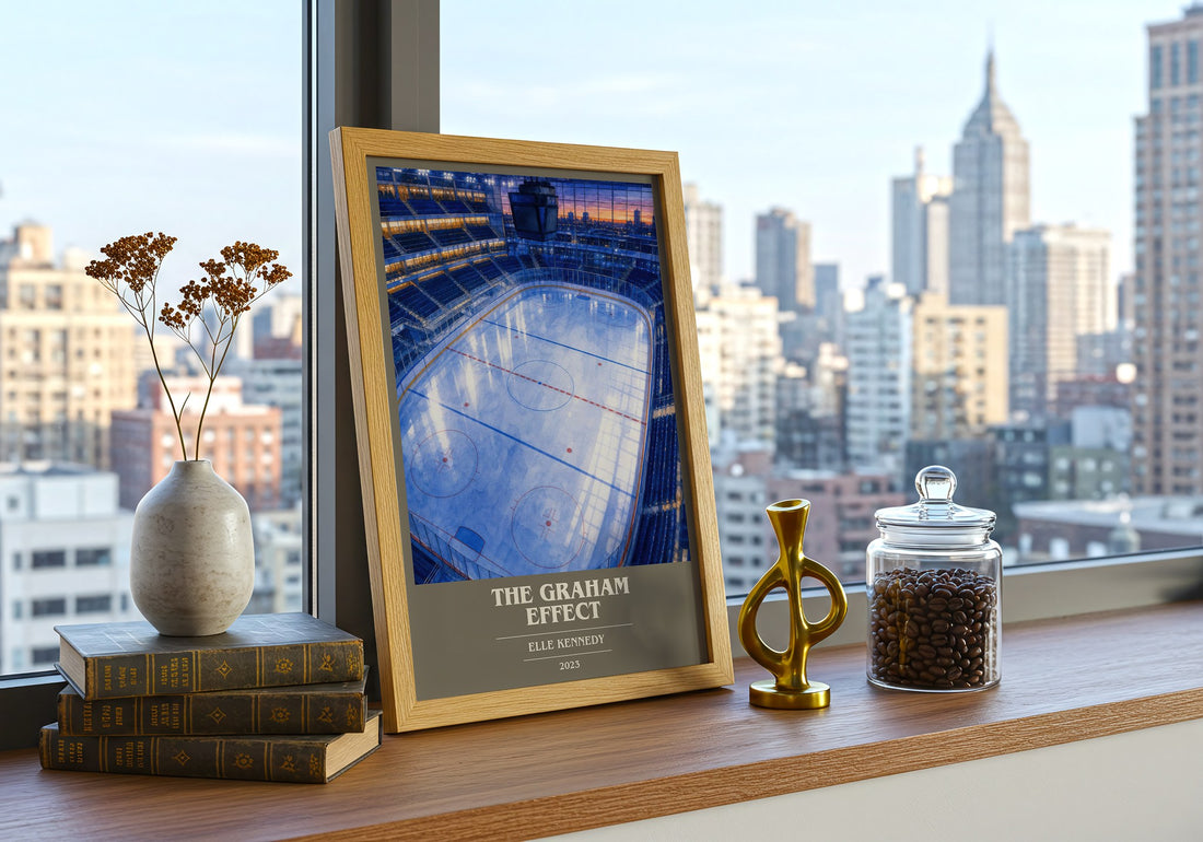 The Graham Effect book cover print framed by window – literary home decor