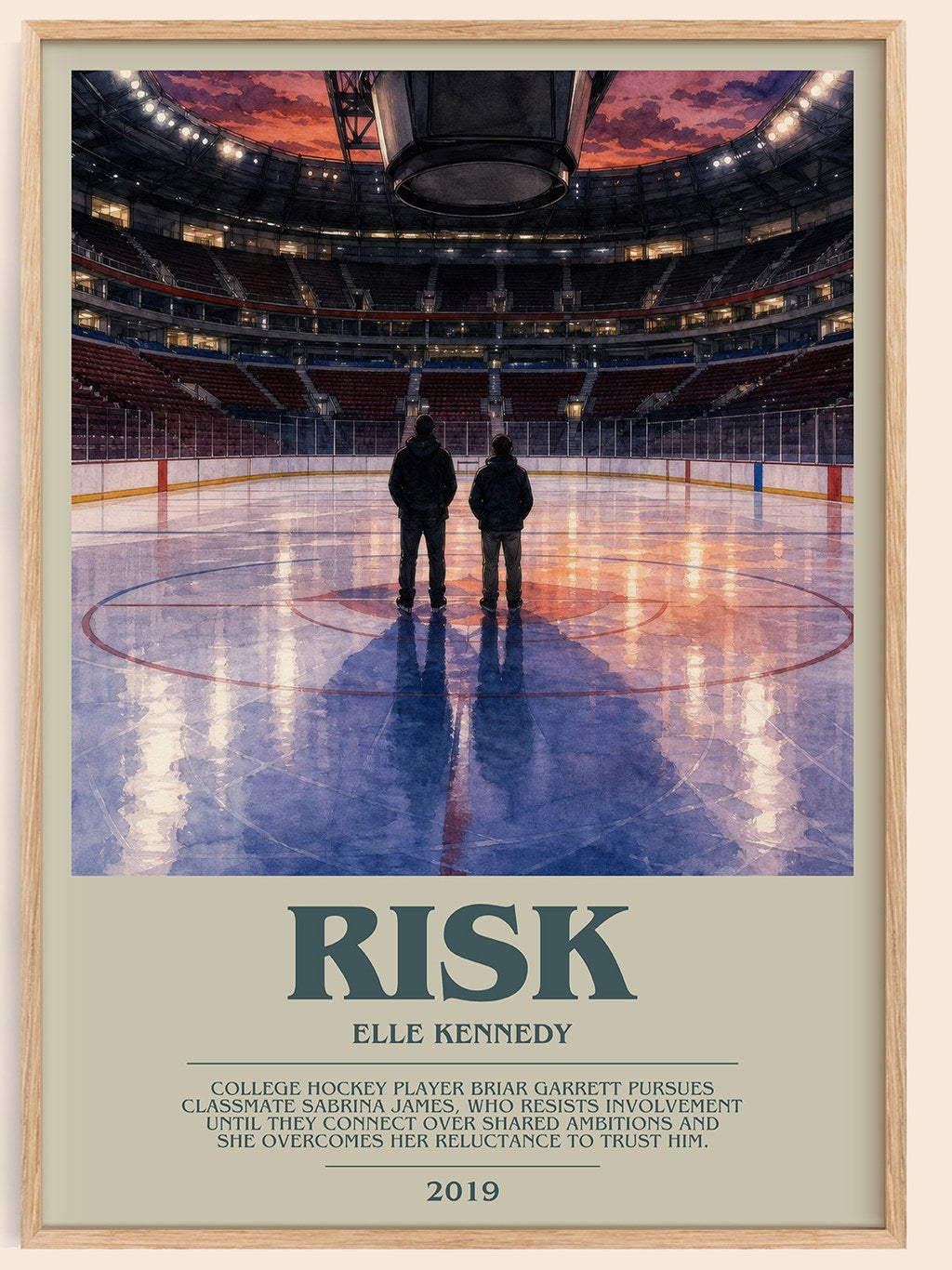 Risk bookish book poster by Elle Kennedy – framed literary art print