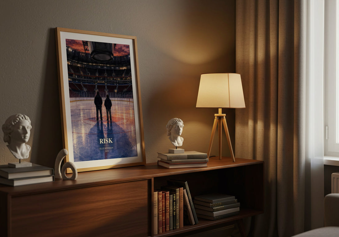 Risk watercolour print on bookshelf – Elle Kennedy fan gift