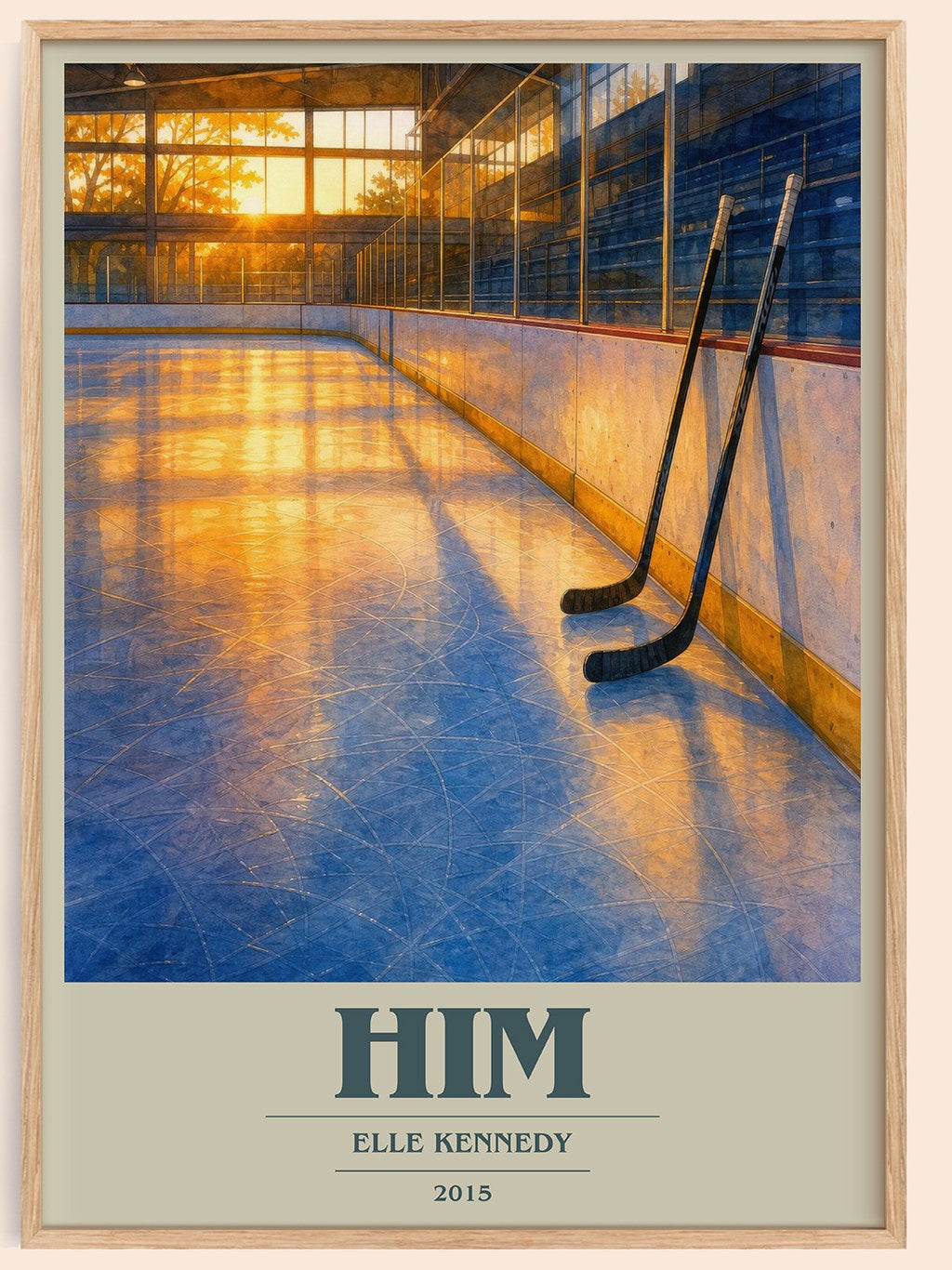 Him book cover book poster by Elle Kennedy – framed literary art print