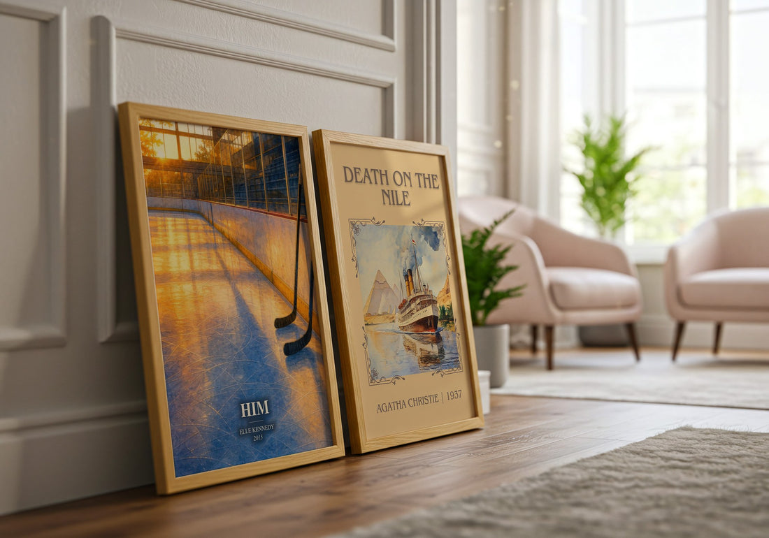 Him watercolour print framed by window – literary home decor