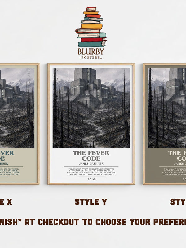 The Fever Code bookish print in frame leaning in hallway – dystopian wall art