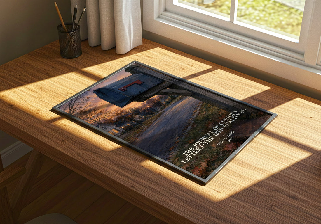 The Journal of Curious Letters (The 13th Reality #1) watercolour book poster framed on wall – young adult wall art