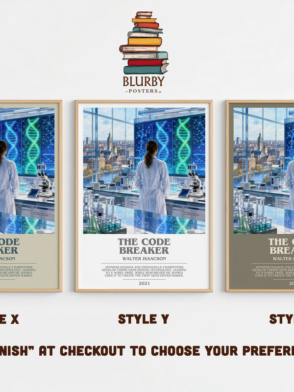 The Code Breaker bookish print in frame leaning in hallway – non fiction wall art