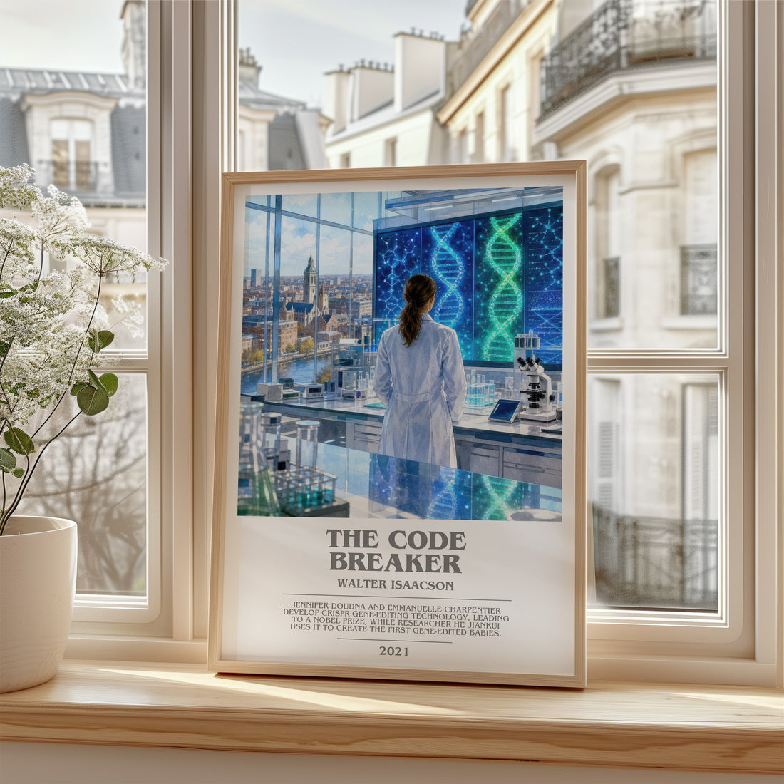 The Code Breaker bookish poster colour and style options – Walter Isaacson book art