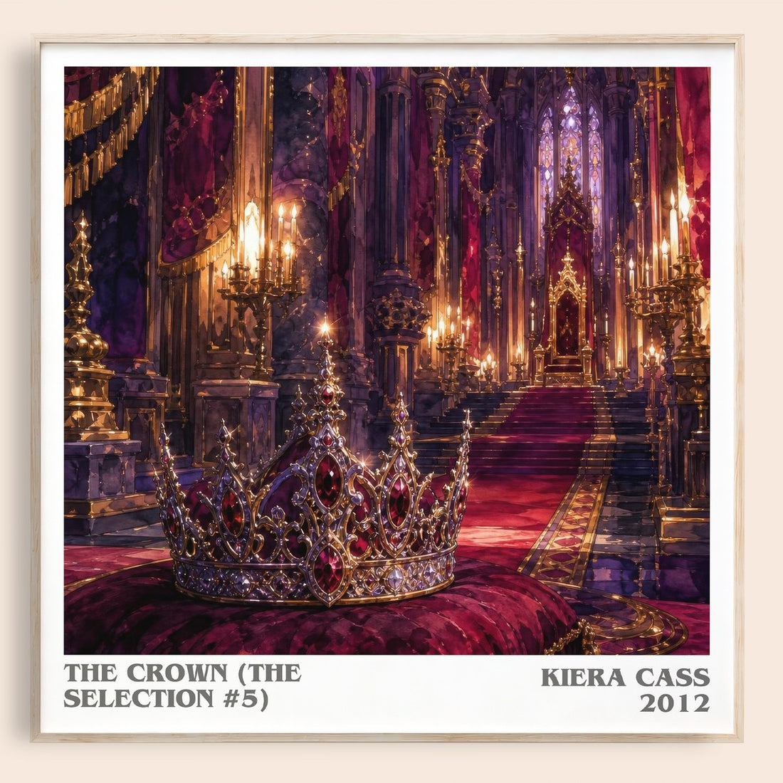 The Crown (The Selection #5) literary book poster by Kiera Cass – framed literary art print